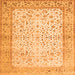 Serging Thickness of Oriental Orange Traditional Rug, tr2064org