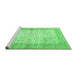 Sideview of Machine Washable Oriental Emerald Green Traditional Area Rugs, wshtr2064emgrn