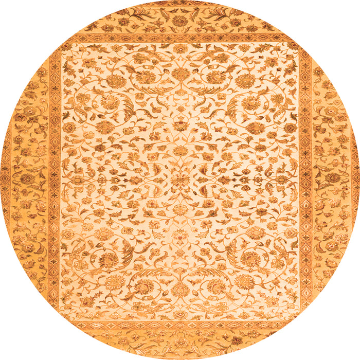 Square Oriental Orange Traditional Rug, tr2064org