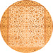 Square Oriental Orange Traditional Rug, tr2064org