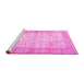 Sideview of Machine Washable Oriental Pink Traditional Rug, wshtr2064pnk