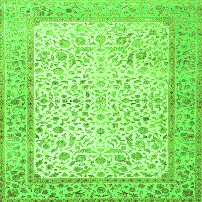 Serging Thickness of Oriental Green Traditional Rug, tr2064grn