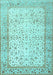 Machine Washable Oriental Light Blue Traditional Rug, wshtr2064lblu