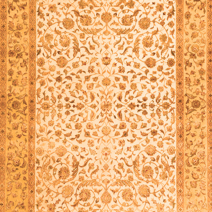 Serging Thickness of Machine Washable Oriental Orange Traditional Area Rugs, wshtr2064org