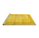 Sideview of Machine Washable Oriental Yellow Traditional Rug, wshtr2064yw