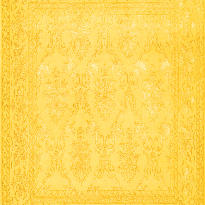 Machine Washable Persian Yellow Traditional Rug, wshtr2065yw