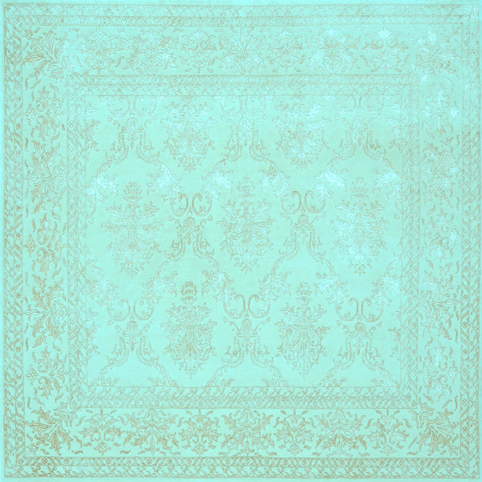 Square Machine Washable Persian Light Blue Traditional Rug, wshtr2065lblu