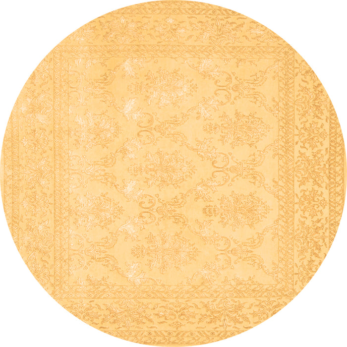 Round Persian Brown Traditional Rug, tr2065brn