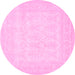 Round Persian Pink Traditional Rug, tr2065pnk