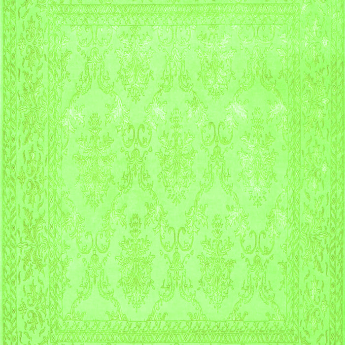 Serging Thickness of Machine Washable Persian Green Traditional Area Rugs, wshtr2065grn
