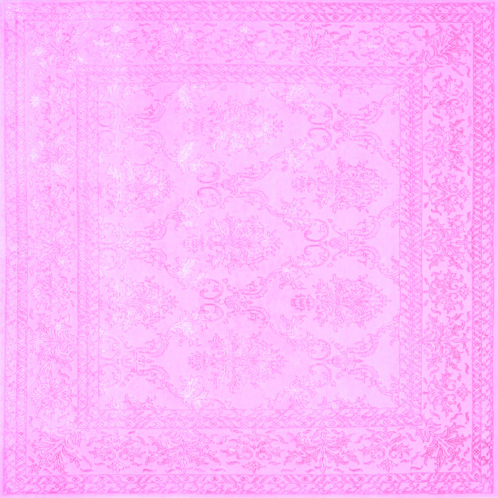 Square Machine Washable Persian Purple Traditional Area Rugs, wshtr2065pur