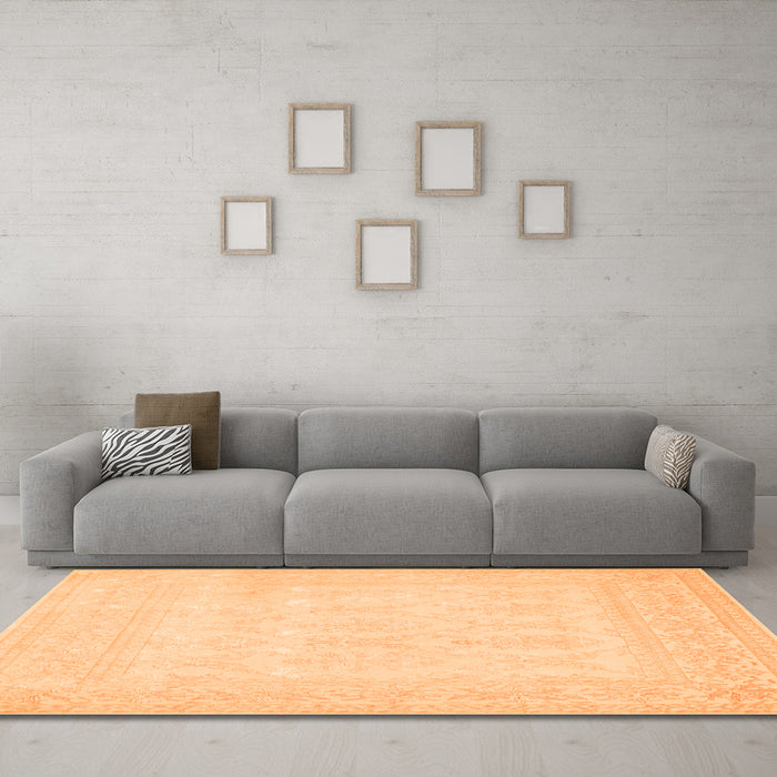 Machine Washable Persian Orange Traditional Area Rugs in a Living Room, wshtr2065org