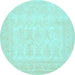 Round Persian Light Blue Traditional Rug, tr2065lblu