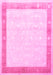 Machine Washable Persian Pink Traditional Rug, wshtr2066pnk
