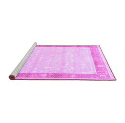 Sideview of Machine Washable Persian Purple Traditional Area Rugs, wshtr2066pur