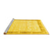 Sideview of Machine Washable Persian Yellow Traditional Rug, wshtr2066yw