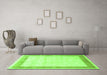 Machine Washable Persian Green Traditional Area Rugs in a Living Room,, wshtr2066grn