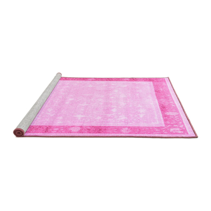 Sideview of Machine Washable Persian Pink Traditional Rug, wshtr2066pnk