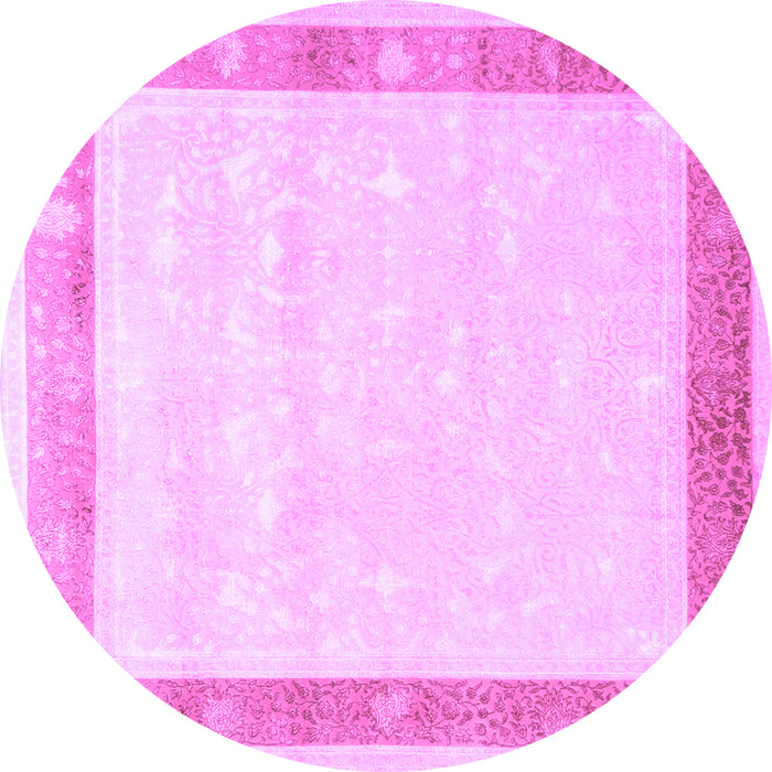 Round Machine Washable Persian Purple Traditional Area Rugs, wshtr2066pur