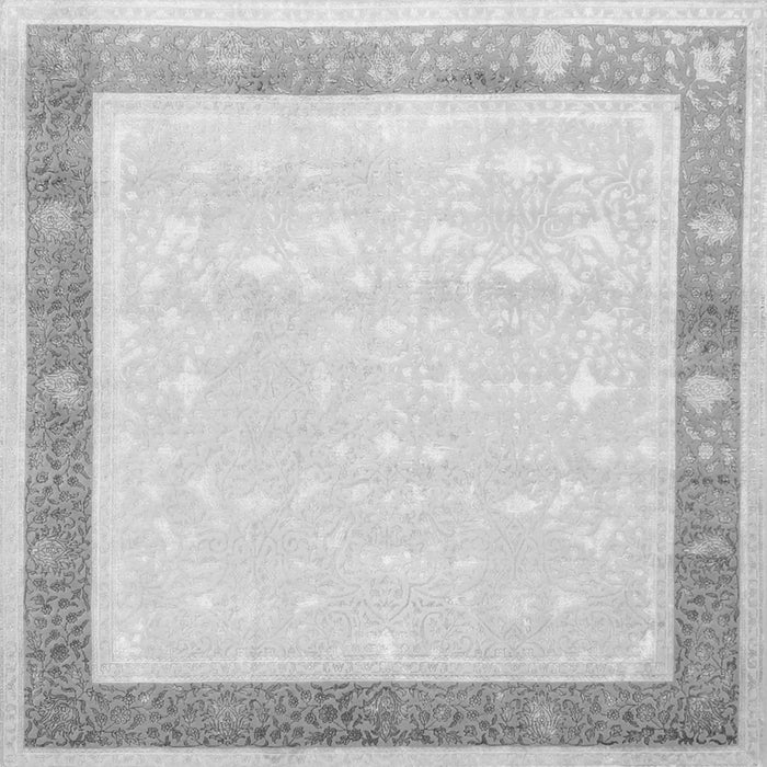 Round Machine Washable Persian Gray Traditional Rug, wshtr2066gry