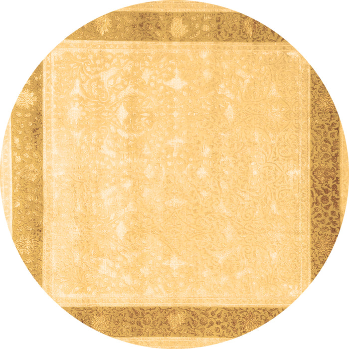 Round Machine Washable Persian Brown Traditional Rug, wshtr2066brn