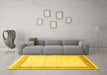Machine Washable Persian Yellow Traditional Rug in a Living Room, wshtr2066yw
