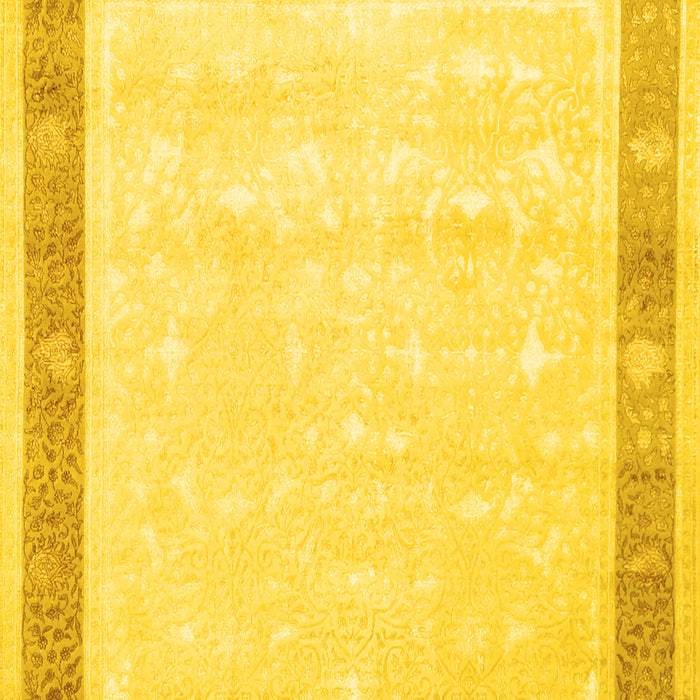 Machine Washable Persian Yellow Traditional Rug, wshtr2066yw