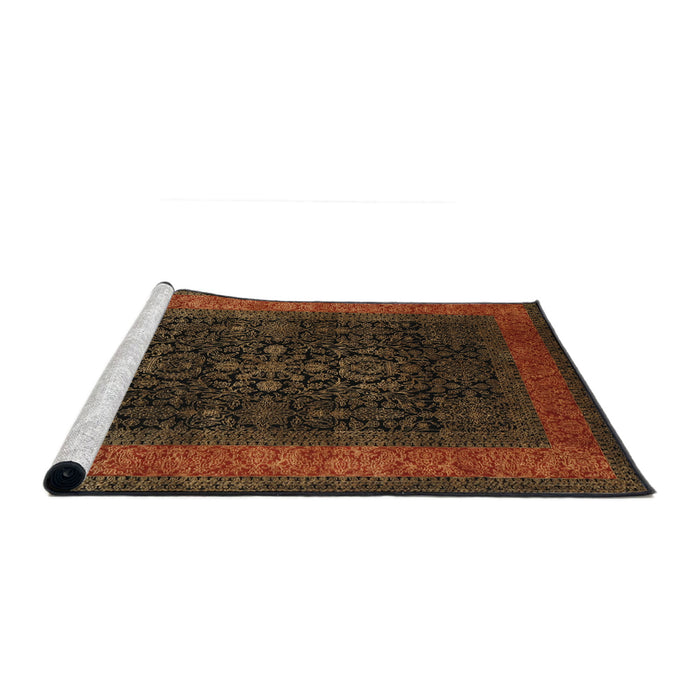Sideview of Machine Washable Traditional Night Red Rug, wshtr2067