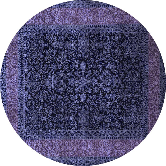 Round Persian Blue Traditional Rug, tr2067blu