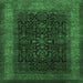 Square Machine Washable Persian Emerald Green Traditional Area Rugs, wshtr2067emgrn
