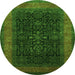 Machine Washable Persian Green Traditional Area Rugs, wshtr2067grn