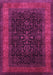 Machine Washable Persian Pink Traditional Rug, wshtr2067pnk