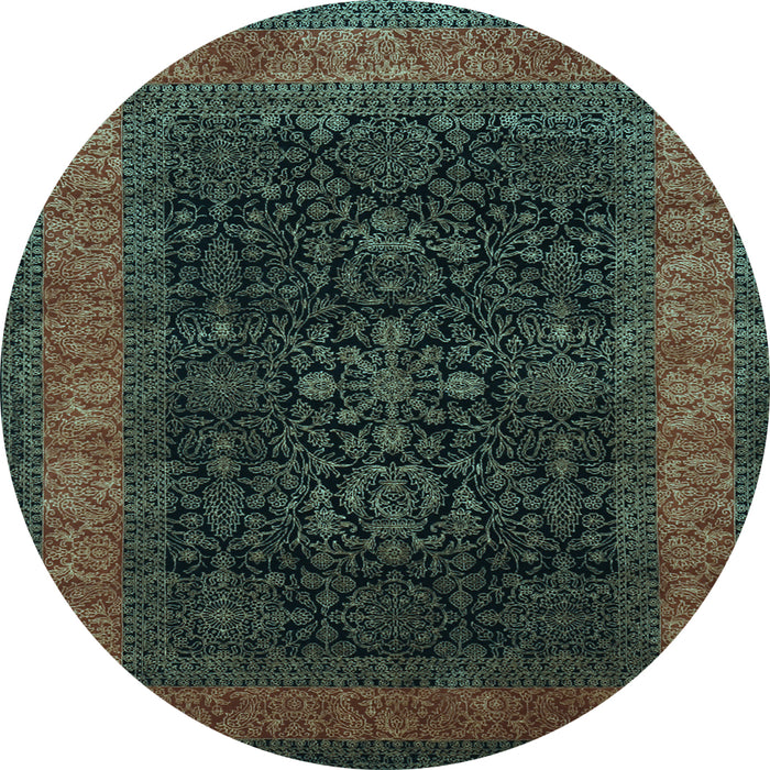 Round Persian Light Blue Traditional Rug, tr2067lblu