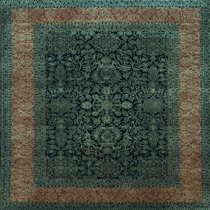 Square Machine Washable Persian Light Blue Traditional Rug, wshtr2067lblu