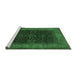 Sideview of Machine Washable Persian Emerald Green Traditional Area Rugs, wshtr2067emgrn