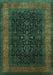 Machine Washable Persian Turquoise Traditional Area Rugs, wshtr2067turq