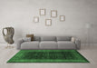 Machine Washable Persian Emerald Green Traditional Area Rugs in a Living Room,, wshtr2067emgrn