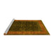 Sideview of Machine Washable Persian Yellow Traditional Rug, wshtr2067yw