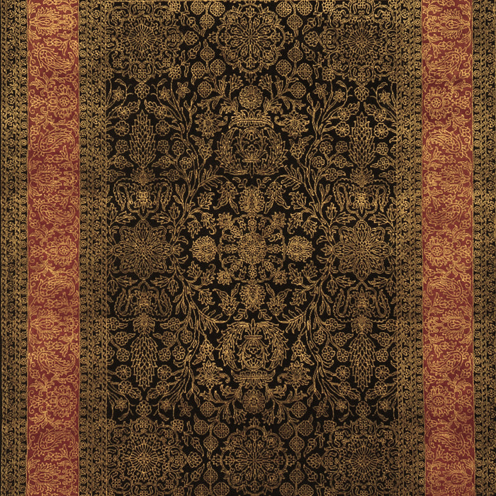 Machine Washable Persian Brown Traditional Rug, wshtr2067brn