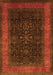 Serging Thickness of Machine Washable Persian Orange Traditional Area Rugs, wshtr2067org