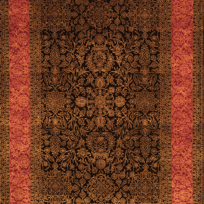 Serging Thickness of Machine Washable Persian Orange Traditional Area Rugs, wshtr2067org