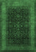 Machine Washable Persian Emerald Green Traditional Area Rugs, wshtr2067emgrn