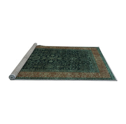 Sideview of Machine Washable Persian Light Blue Traditional Rug, wshtr2067lblu