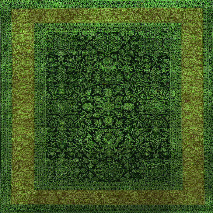 Serging Thickness of Persian Green Traditional Rug, tr2067grn