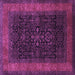 Square Machine Washable Persian Purple Traditional Area Rugs, wshtr2067pur