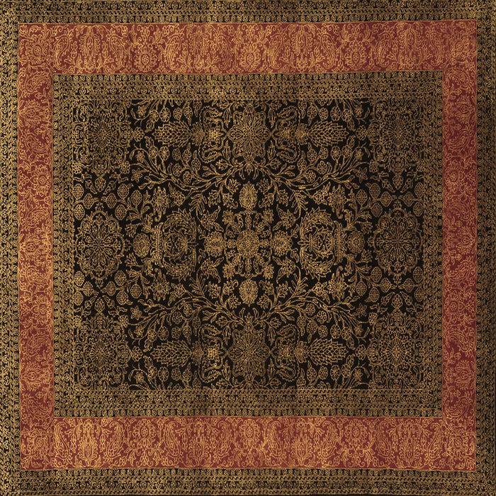Square Machine Washable Persian Brown Traditional Rug, wshtr2067brn