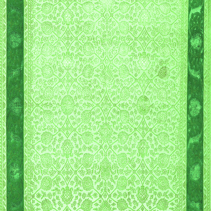 Serging Thickness of Machine Washable Persian Green Traditional Area Rugs, wshtr2068grn
