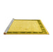 Sideview of Machine Washable Persian Yellow Traditional Rug, wshtr2068yw