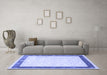 Machine Washable Persian Blue Traditional Rug in a Living Room, wshtr2068blu