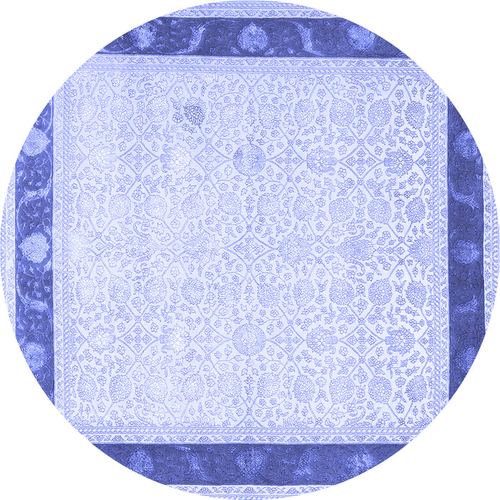 Round Persian Blue Traditional Rug, tr2068blu